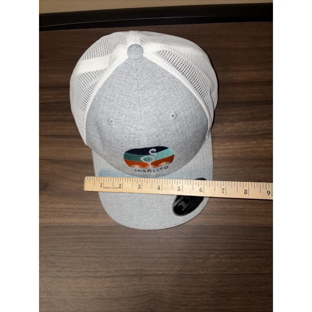 Insolito Tequila Flexfit 110 Cap Gray White Trucker Snap Back Hat Embroidered